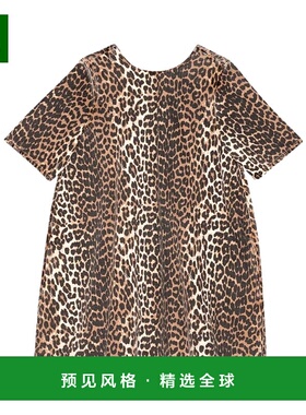 香港直邮Ganni 豹纹图案连衣裙 J1677露背