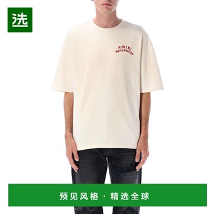 1h可退 香港直邮AMIRI 男士 Hollywood 宽松款T恤 AMJYTE1204IVOR