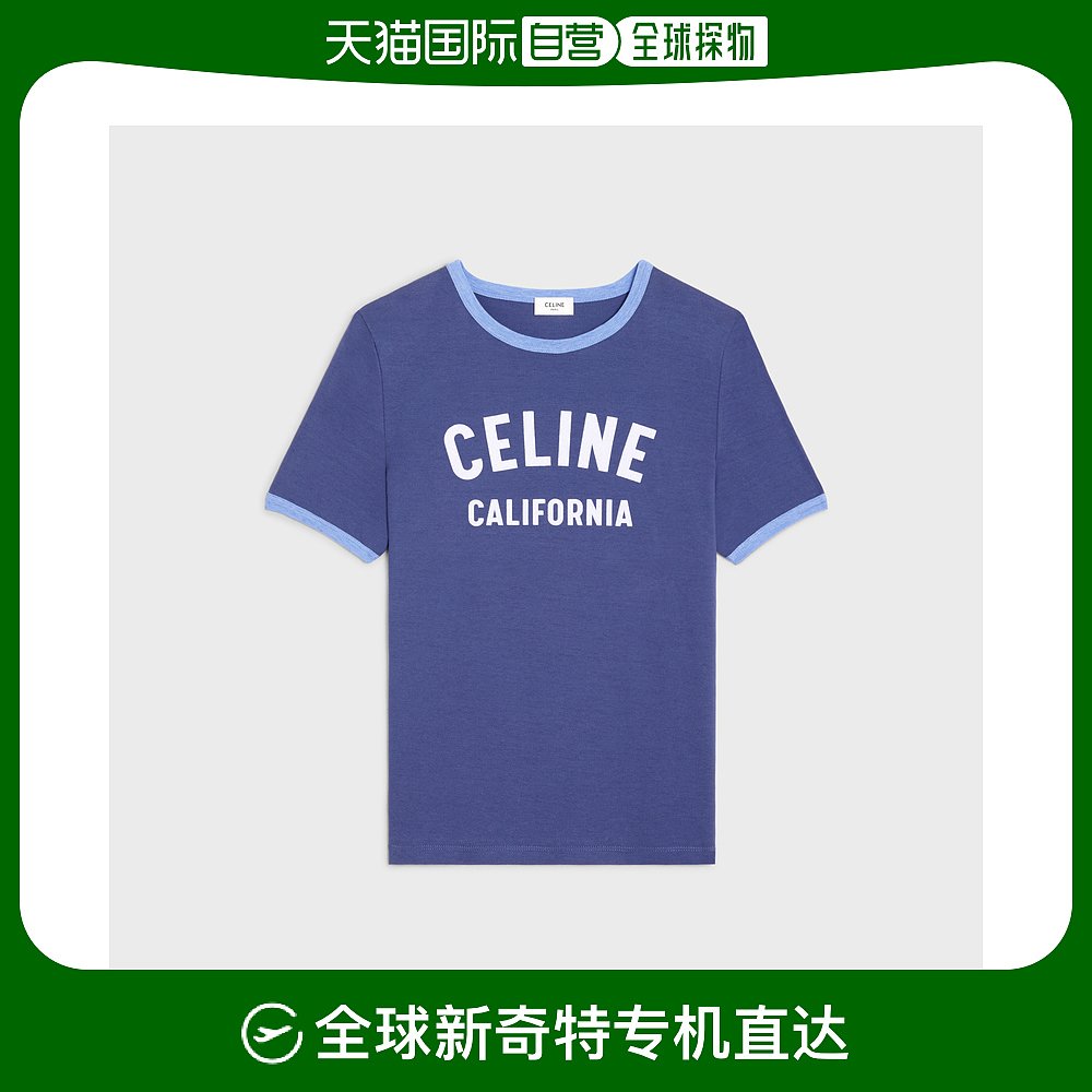 欧洲直邮CELINE(思琳) 女士CALIFORNIA棉质平纹针织70年代风格T恤 女装/女士精品 T恤 原图主图