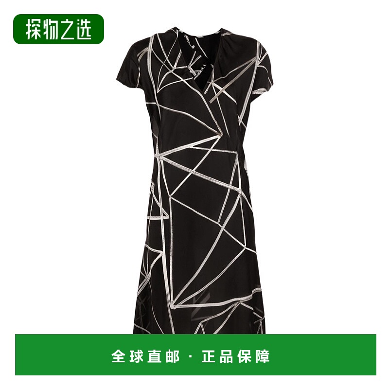 香港直邮Rick Owens 几何印花裹身连衣裙 RP01B4551JP10921