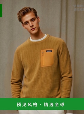 欧洲直邮PATAGONIA R1 AIR CREW 抓绒衣土黄色聚酯男卫衣