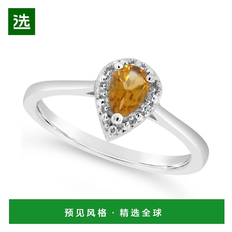 【美国直邮】Macy's|瑞士蓝色托帕石（1/2 克拉总重）和钻石点缀