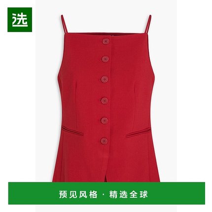 1h可退 香港直邮Staud 女士 Una 绉纱上衣 R24F1166TCROUGE