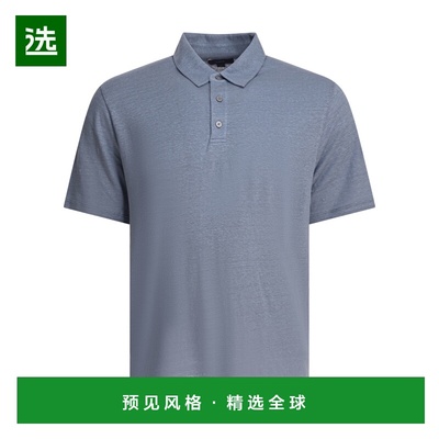 香港直邮VINCE 男士T恤 M92369595A396CAB SS2025 蓝色 Linen pol