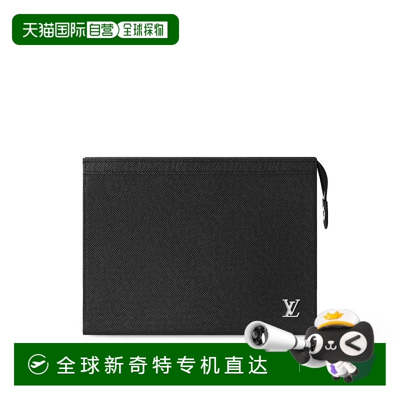 1h可退 欧洲直邮LV/路易威登 Voyage男士黑色皮革拉链手