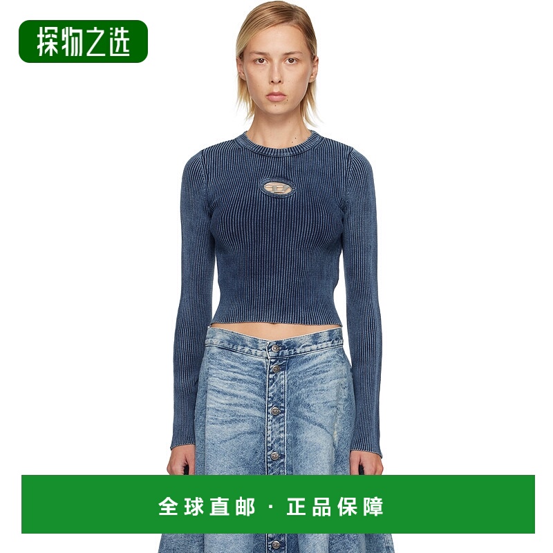 香港直邮Diesel 迪赛 女士 海军蓝 M-Anchor-A T 恤 A148100ANAH