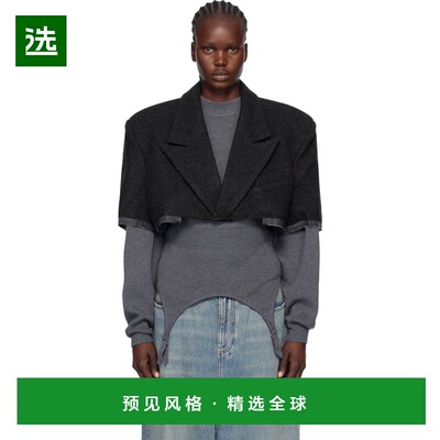 1h可退 香港直邮Vaquera 女士 灰色 Chopped 西装外套 VAQ10J012