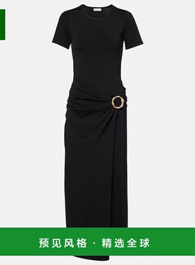 1h可退 香港直邮Simkhai 女士 Soren 针织中长连衣裙 black黑色