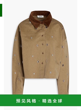 1h可退 香港直邮Sandro 女士 精饰华达呢衬衫 SFPCM01239KAKI