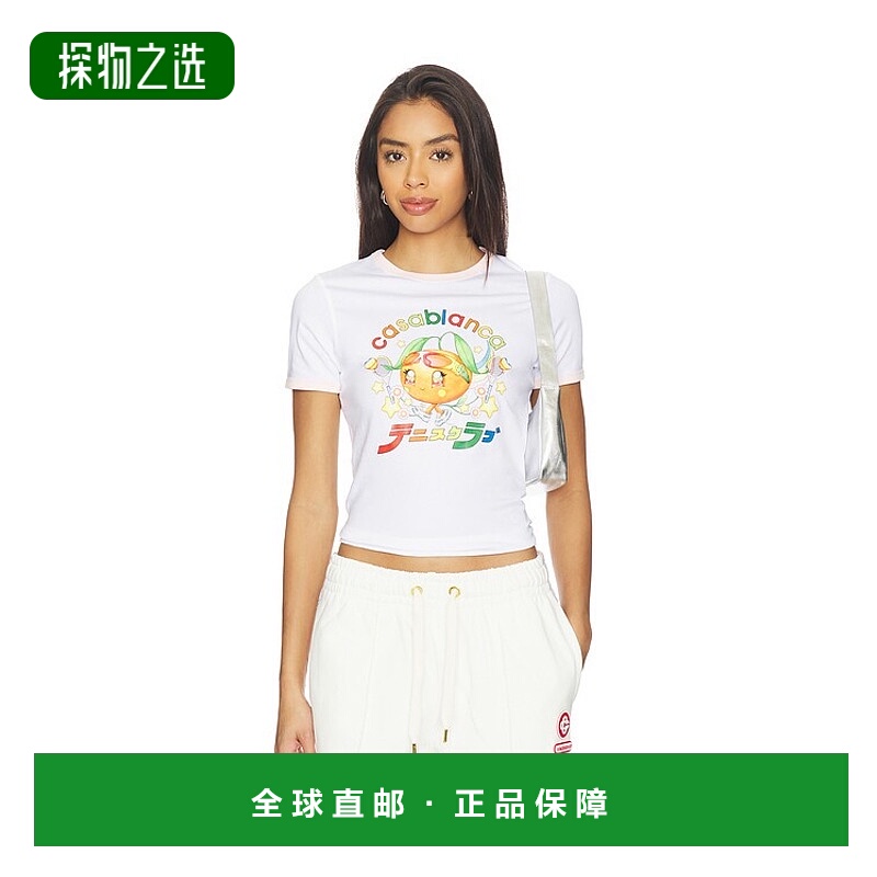 香港直邮Casablanca 女士 Mascot Ringer 橙色长款T恤 WAW25JTS04