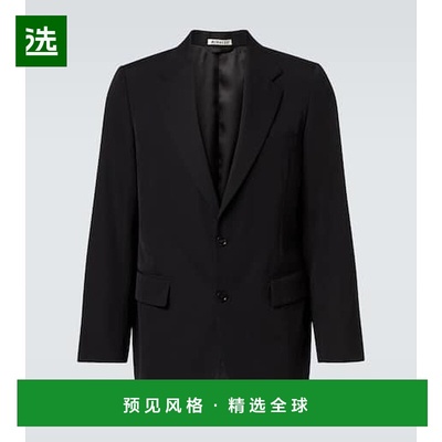 1h可退 香港直邮AURALEE 男士 羊毛华达呢西装外套 black黑色 舒