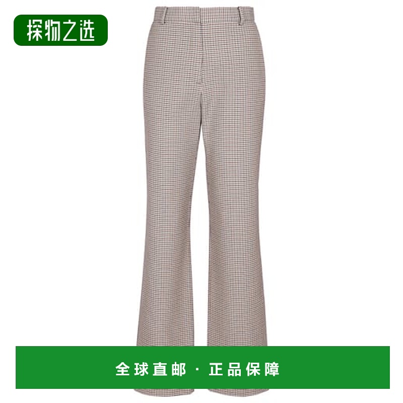 香港直邮magda butrym 女士 千鸟格羊毛棉质直筒长裤