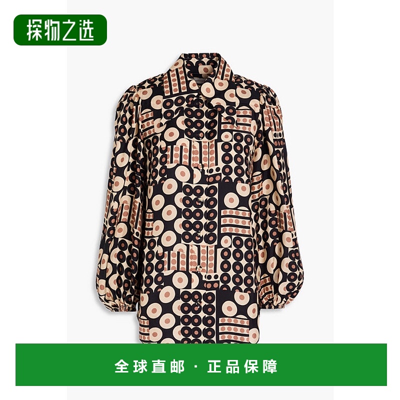 香港直邮ZIMMERMANN 女士 印花斜纹丝绸衬衫 0849TF241GEOMETRICM