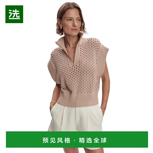 1h可退 香港直邮VARLEY 女士 Gaines 半拉链针织马甲 brown棕色
