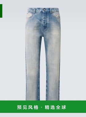 香港直邮AMIRI 男士 Ma Quad 翻边直筒牛仔裤 blue蓝色 舒适时尚