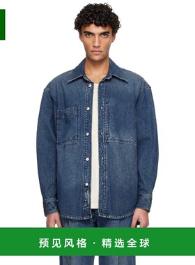 1h可退 香港直邮Wooyoungmi 吴阳米 男士 蓝色 Back Logo Corduro