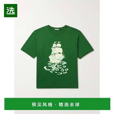 1h可退 香港直邮Bode 男士 Pirate Ship 徽标印花棉针织T恤 MRF25