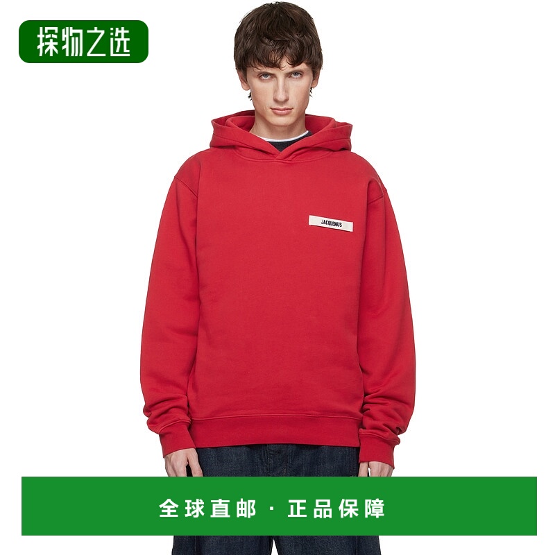 香港直邮Jacquemus 男士 红色 The Gros Grain 连帽衫 25EHOM0024