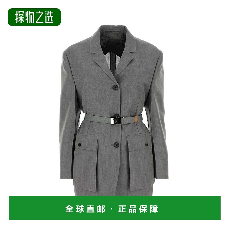 1h可退 香港直邮Prada 普拉达 女士 纽扣系带夹克 P544OHSOO新款