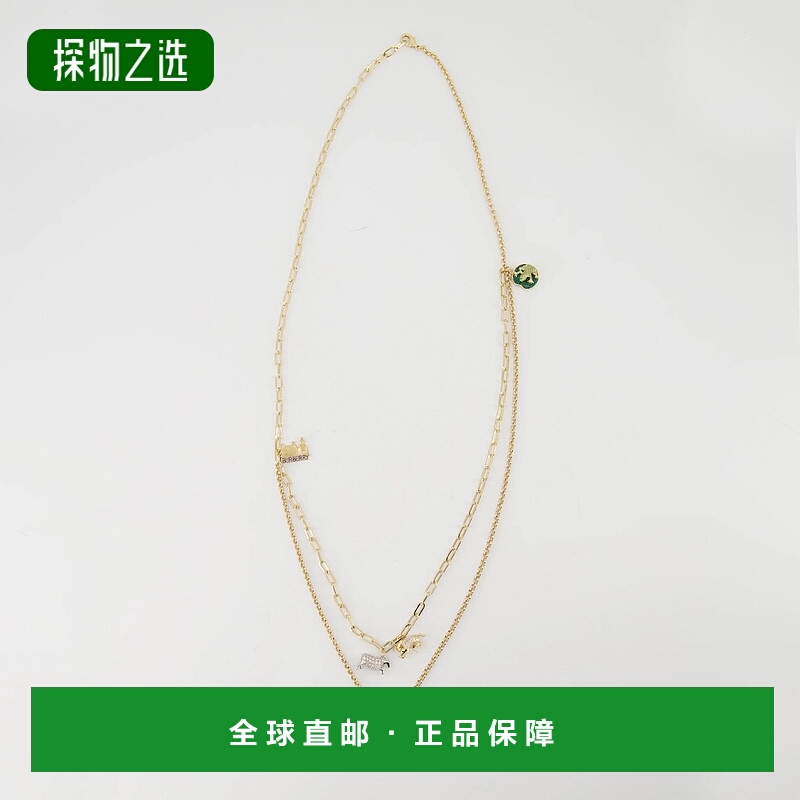 1h可退 香港直邮Burberry 巴宝莉 女士 Collier rang 双吊饰 8112