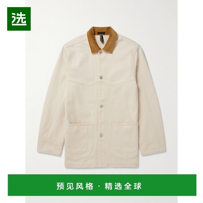 香港直邮1h可退 drakes 男士 Chore 灯芯绒饰边棉质斜纹布夹克 DR