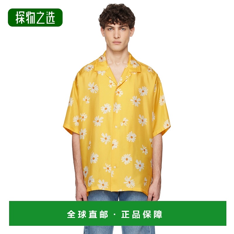 香港直邮Moschino 莫斯奇诺 男士 黄色 Allover Daisy 衬衫 251ZZ