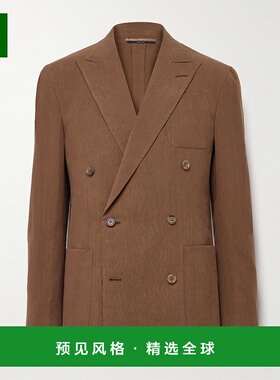 1h可退 香港直邮Dunhill 登喜路 男士 Cavendish 双排扣亚麻西装