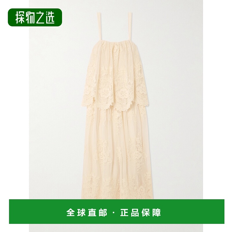 1h可退 香港直邮ZIMMERMANN 女士 层叠蕾丝中长连衣裙 6032DF251