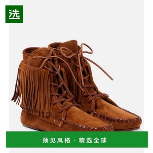 1h可退 香港直邮Paris Texas 女士 Indiana 流苏绒面革短靴