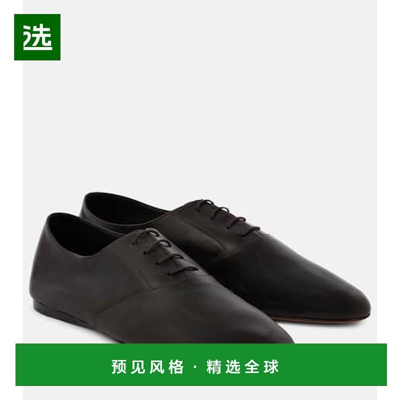 1h可退 香港直邮The Row 女士 Awar 绑带皮质牛津鞋 brown棕色 舒