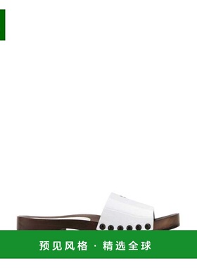 1h可退 香港直邮Miu Miu 缪缪 女士 白色皮质木屐 5Z425EFA030069