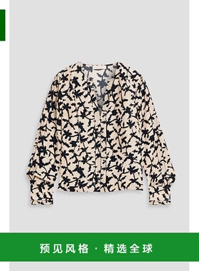 1h可退 香港直邮ULLA JOHNSON 女士 Safi 印花绉纱衫 FA240237MOO