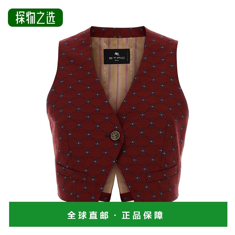 香港直邮Etro 艾特罗 女士 刺绣羊毛混纺背心 WRDA001699TJB35