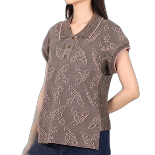 韩国直邮Vivienne Westwood 侧边条纹 POLO 衫 短袖女装