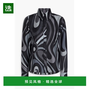 1h可退 香港直邮Emilio Pucci 璞琪 女士 印花斜纹丝绸衬衫 3URJ1