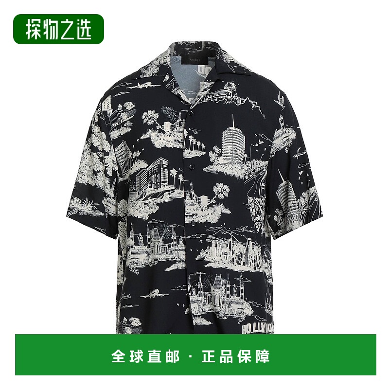 香港直邮AMIRI 男士 花纹衬衫 black黑色 舒适时尚