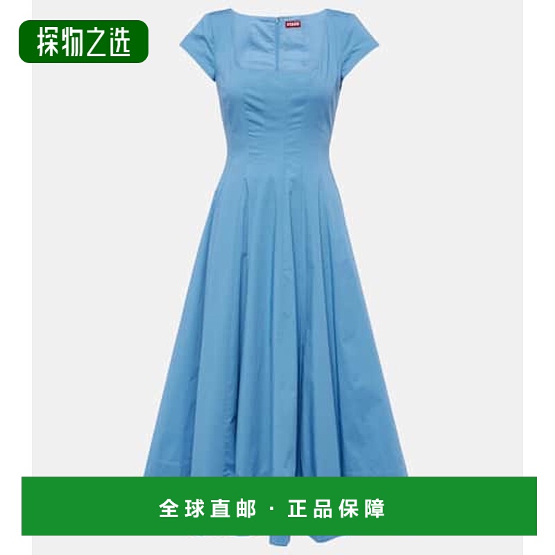 香港直邮Staud 女士 Wells 棉质中长连衣裙 001405