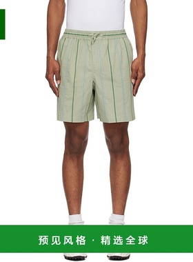1h可退 香港直邮MAISON KITSUNE 男士 绿色 Elasticated 短裤 OM0
