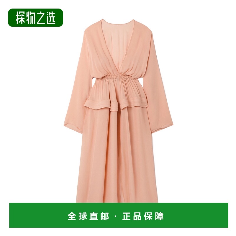 香港直邮Alaia V领长袖连衣裙 AA9R2641T666A