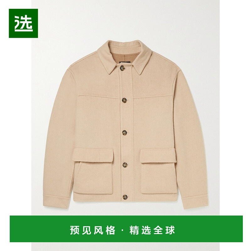 1h可退 香港直邮Loro Piana 诺悠翩雅 男士 Brent 驼色毛质混纺衬