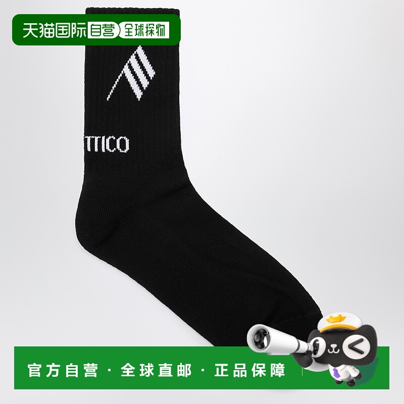 1h可退 香港直邮The Attico 女士 黑白带Logo袜子 251WCAK00021CC