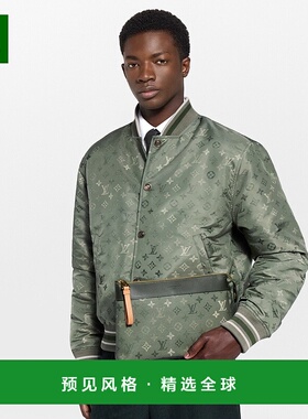 欧洲直邮LV路易威登 Pochette Voyage男士卡其绿帆布老花图案手拿