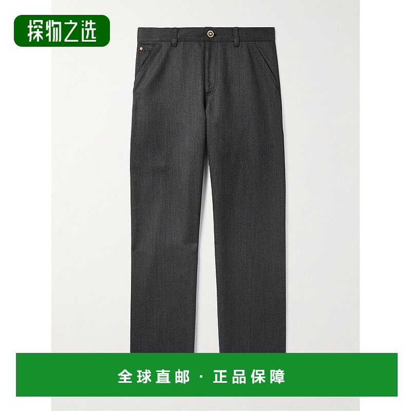 1h可退 香港直邮Versace 范思哲 男士 Wool-Mouliné 直筒裤子 10