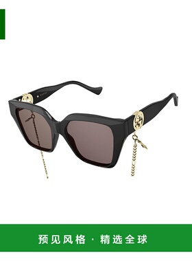 Gucci 黑色徽标太阳镜 GG1023S古驰时尚百搭舒适高级感