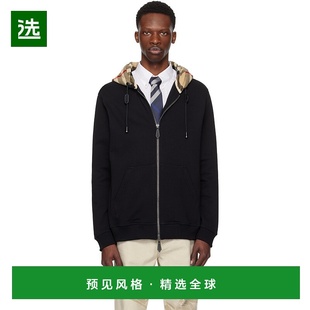 黑色 Check Hood 香港直邮Burberry Zip 男士 Cotton 连帽 巴宝莉
