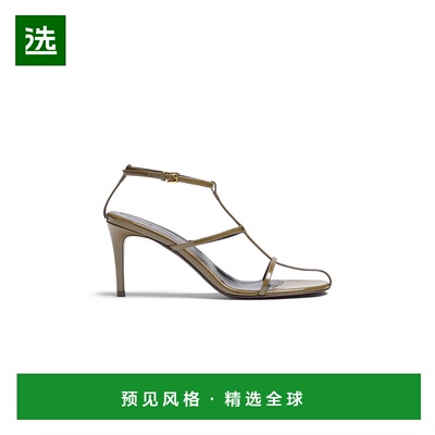 1h可退 香港直邮KHAITE 女士 罗马风漆皮凉鞋 green绿色 舒适时尚
