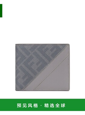 香港直邮Fendi Diagonal帆布双折钱包皮夹卡夹 7M0169AFCB