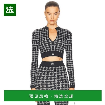 1h可退 香港直邮AMIRI 女士 Quad 无缝半拉链上衣 AWAWLS1003