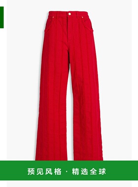 1h可退 香港直邮Blumarine 蓝色情人 女士 磨破高腰阔腿牛仔裤 P4