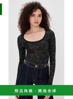 1h可退 香港直邮ULLA JOHNSON 女士 Aris 针织U领长袖上衣